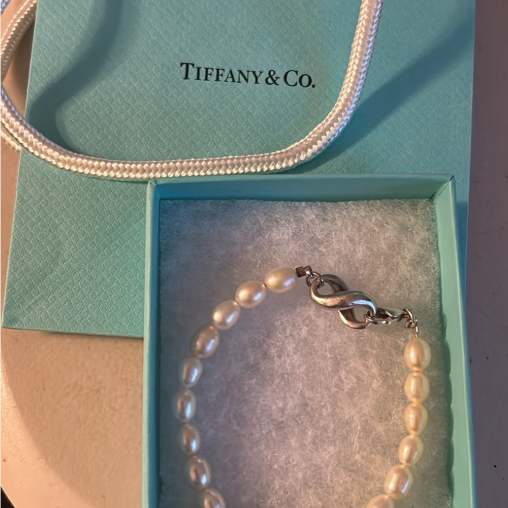 Authentic Tiffany & Co. Pearl Sterling Silver Bracelet 925
